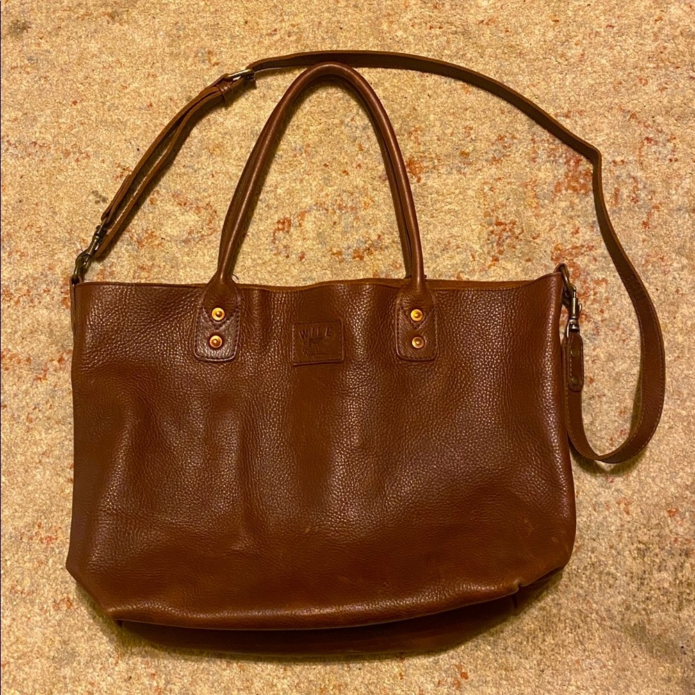 Stunning Will Leather Large Tote w/ Crossbody Strap in Cognac- Beautiful Piece